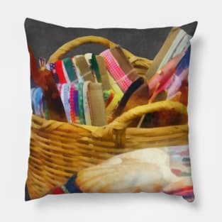 Sewing - Ribbons in Basket Pillow