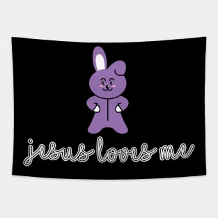 Jesus Loves Me - Chibo Bunny Tapestry