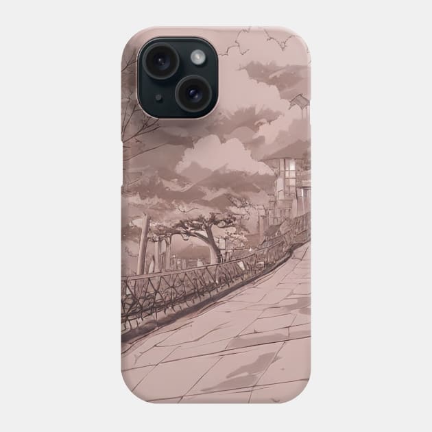 Anime Style Landscape Phone Case by AI-Horizon 