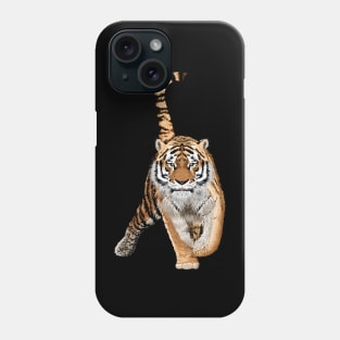 Sketch of walks bengal tiger.Animal print.Wildlife. Phone Case