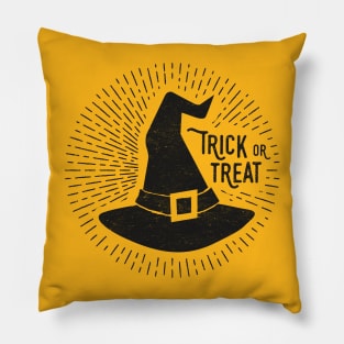 Trick Or Treat: Vintage Halloween Witches Hat Pillow