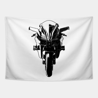 H2R Bike Front View Sketch Art Tapestry