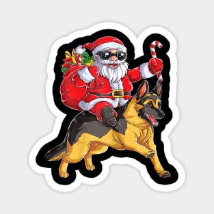 Christmas Santa Claus Riding English Bulldog Xmas Boys Dog Magnet