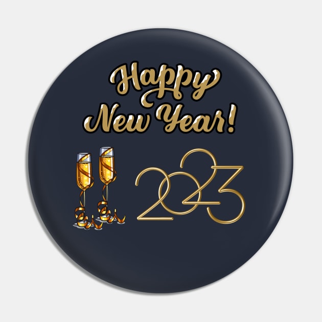 Happy New Year 2023 Pin by Budwood Designs