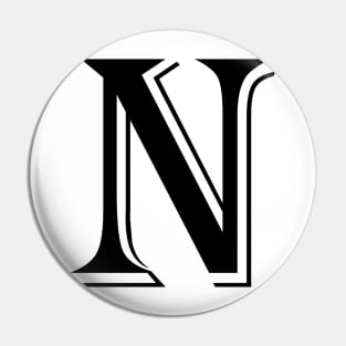 Black letter N in vintage style Pin