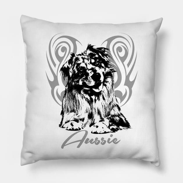 Australian Shepherd  - Aussie Pillow by Nartissima