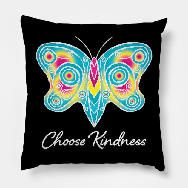 Choose Kindness Butterfly Pillow by Near-Face Goddess