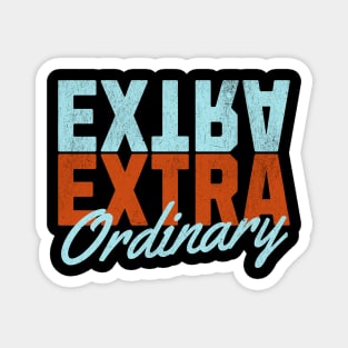 ExtraOrdinary - Orange and Light Blue Text Magnet