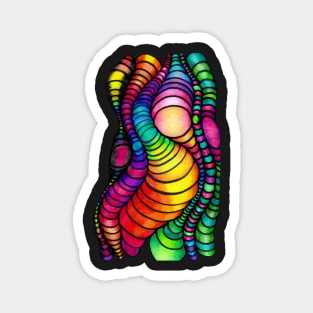 Colorful Tube Worms - Op Art Magnet