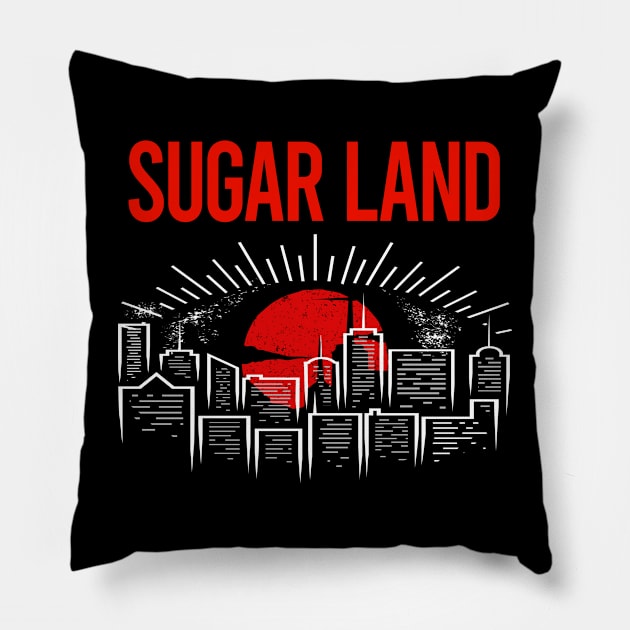 Red Moon Sugar Land Pillow by flaskoverhand