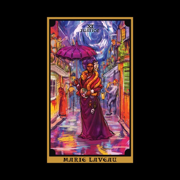 Marie Laveau In The Justice Tarot Card by rivkazachariah