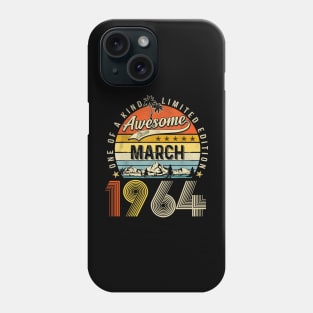 Awesome Since March 1964 Vintage 59th Birthday Phone Case