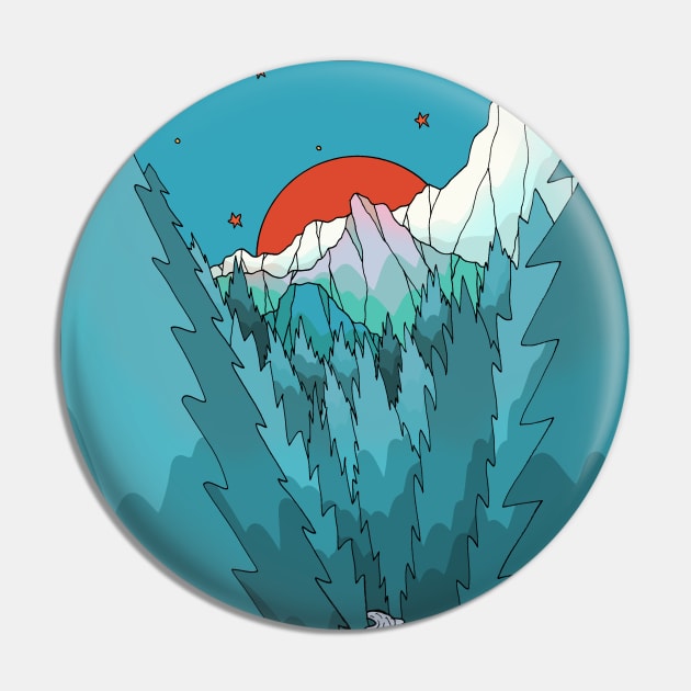 Blue forest lands Pin by Swadeillustrations