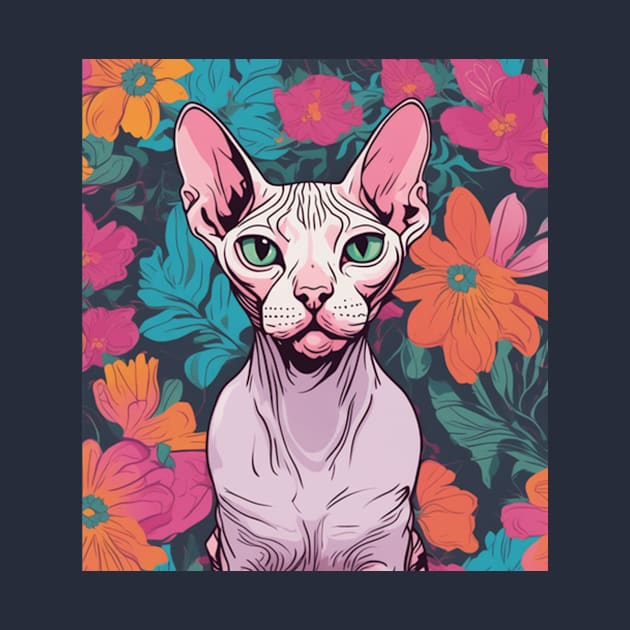 Summer Sphynx, cat with flowers by Sieve's Weave's