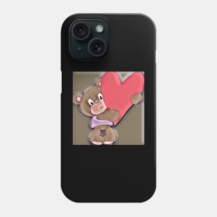 Big Heart Teddy Bear Valentine's Day Apparel Phone Case