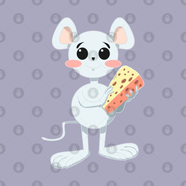 CUTE MOUSE WITH CHEESE by droidmonkey