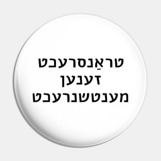 Trans Rights Are Human Rights (Yiddish) Pin