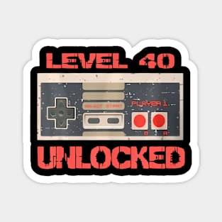 Level 40 Video 40th Birthday Magnet