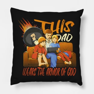 Father protecting children Pillow