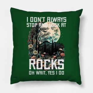 I Don't Always Stop and Look At Rocks Oh Wait, Yes I Do. Pillow