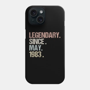 36th Birthday Gift Legendary Since May 1983 Retro Vintage Phone Case