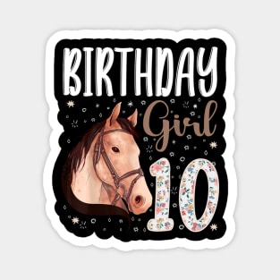 Horse Animal Lovers 10th Birthday Girl Magnet