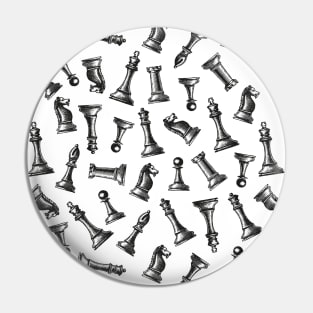 Chess Pieces Pattern | Chess Pattern | Chess Pieces | Black and White | Pin