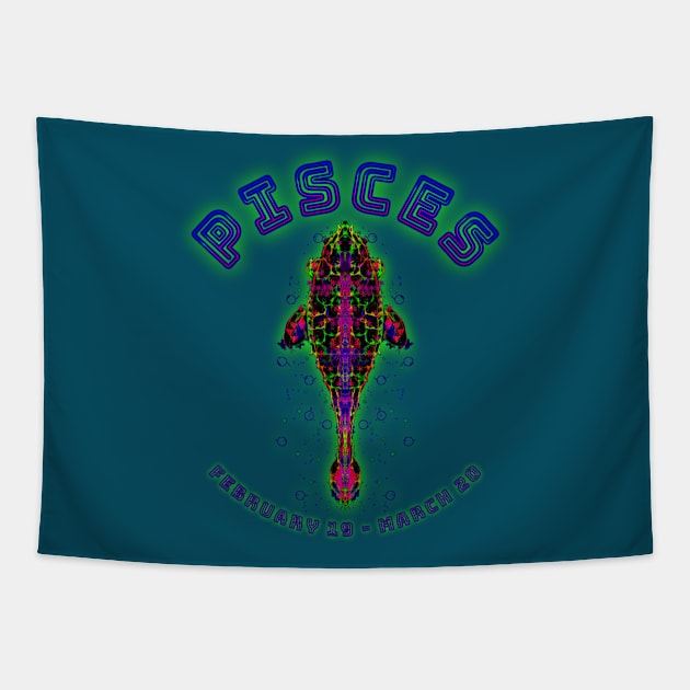 Pisces 7b Teal Tapestry by Boogie 72