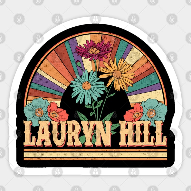 Lauryn Flowers Name Hill Personalized Gifts Retro Style - Lauryn Flowers  Name - Sticker