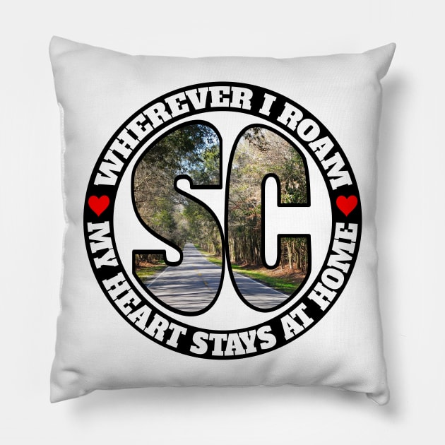 Heart Stays Home - South Carolina Pillow by DonDota