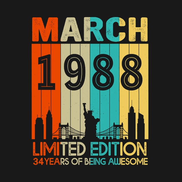 Vintage March 1988 Limited Edition 34 Years Of Being Awesome by sueannharley12