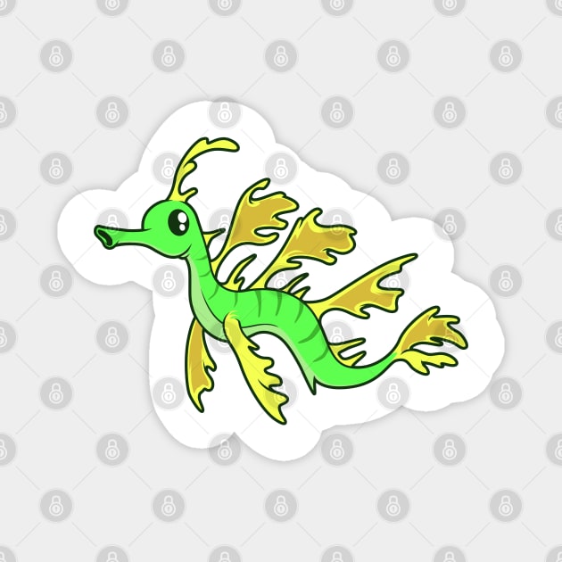 Kawaii Leafy seadragon Magnet by Modern Medieval Design