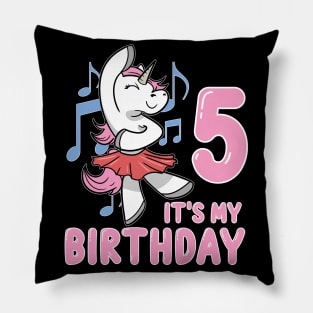 It's my Fifth Birthday Unicorn Ballerina Pillow