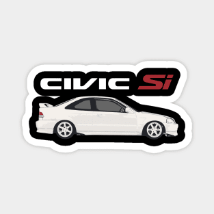 Civic SI 99 WHITE COUPE ON VOLK RAYS Magnet