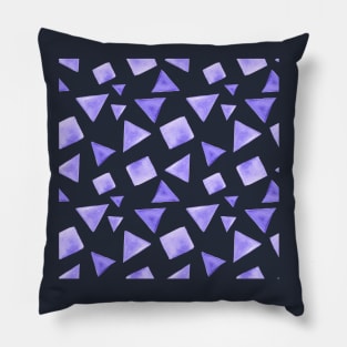 Seamless Geometric Pattern Triangles and squares Purple Pillow