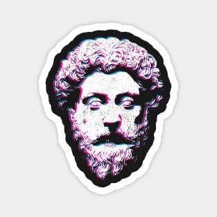 Stoicism Philosopher King Marcus Aurelius Glitch Effect Magnet