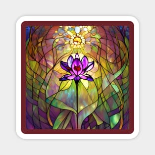 Stained Glass Lily Magnet
