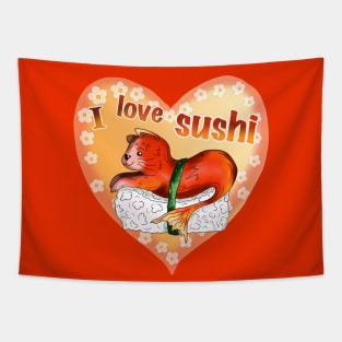 sushi lover red catfish sushi Tapestry