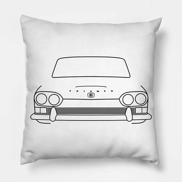 Triumph 2000 Mk 1 classic car black outline graphic Pillow by soitwouldseem