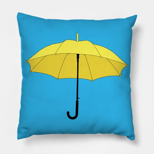 Yellow Umbrella Pillow by T's & T's