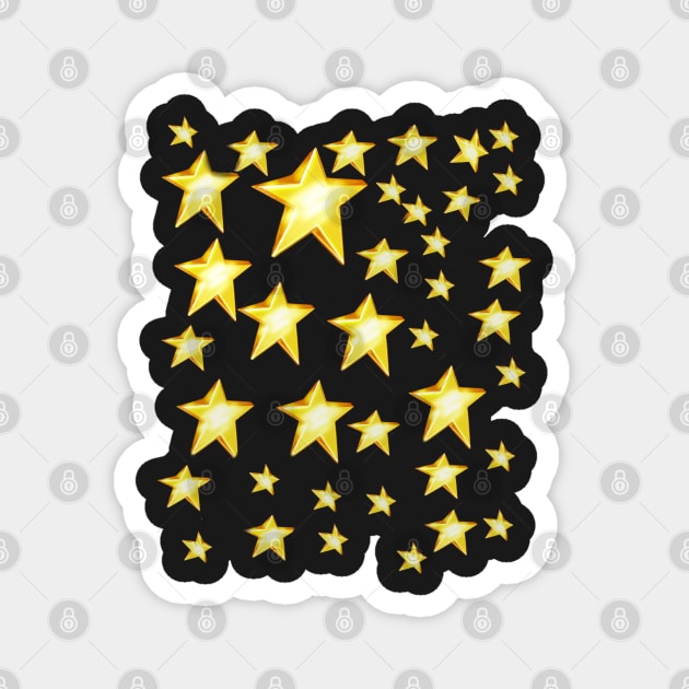 3d yellow gold stars set pattern bling glitz glamour glitter dazzle Magnet by Artonmytee