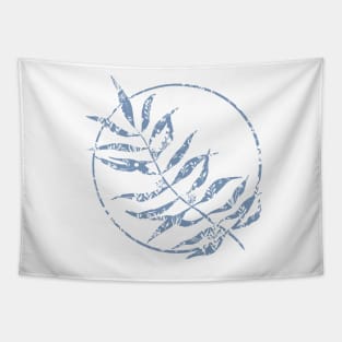 Soft Blue and White Floral Pattern Tapestry