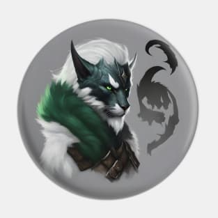 fantasy cat knight green Pin