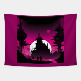 Sci fi Atompunk aesthetic Tapestry