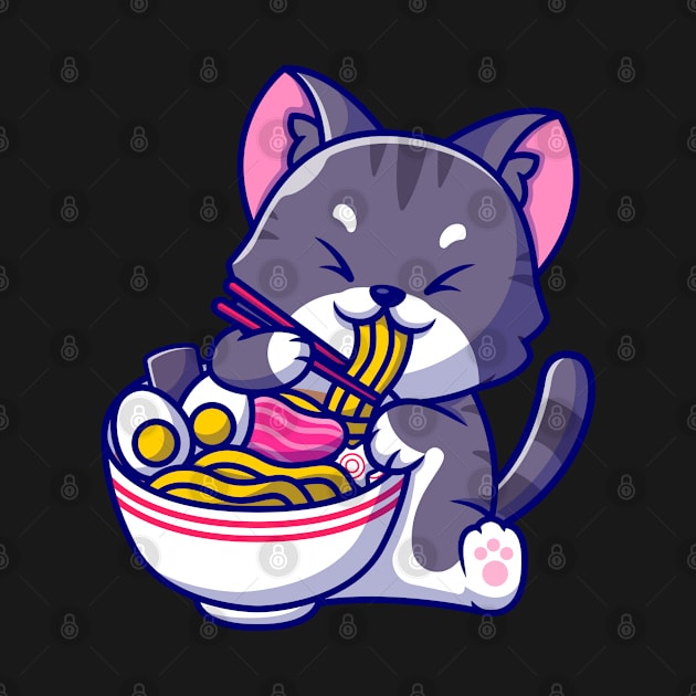 Cat Kawaii Anime Japanese Ramen Food Girls Official Teenager by ValareanCie