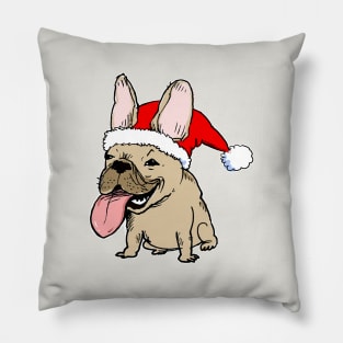 French Bulldog Christmas Cartoon Frenchie Holiday Pillow