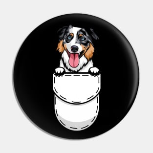 Funny Australian Shepherd Pocket Dog Pin