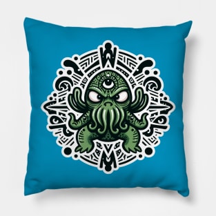 Cthulhu and tribal ornaments Pillow