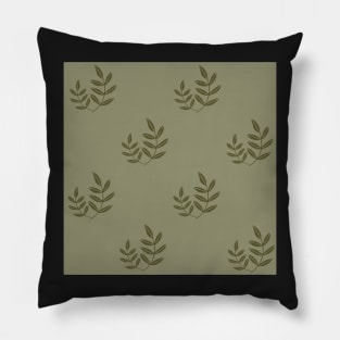 Avery  leaf stem sage olive woodland earth tones mushrooms toadstools Pillow