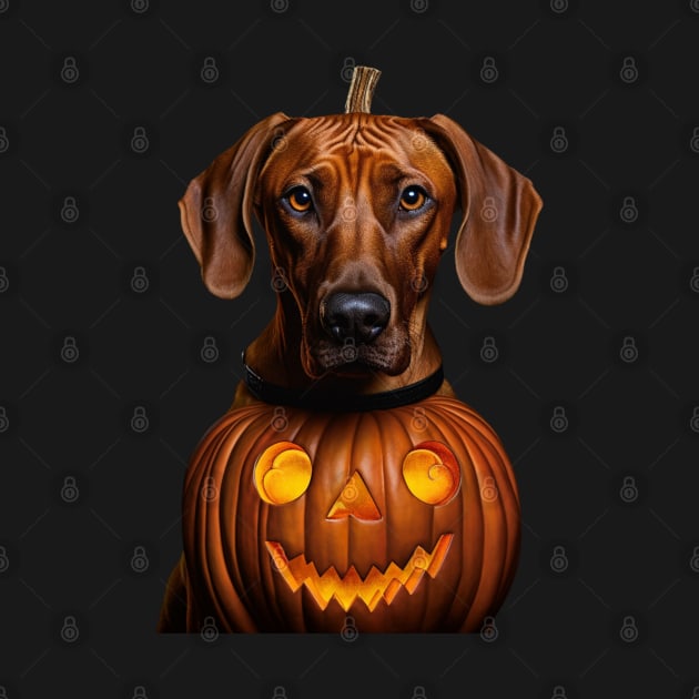 Funny Pumpkin Rhodesian ridgeback Halloween by NatashaCuteShop